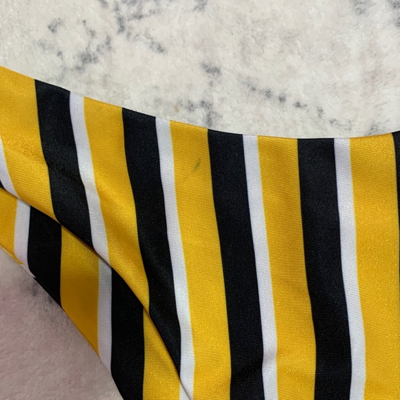 Striped Yellow and Black Bikini Set - Picture 3 of 9
